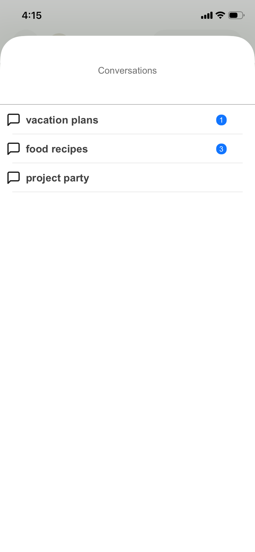 Tu lista de conversaciones